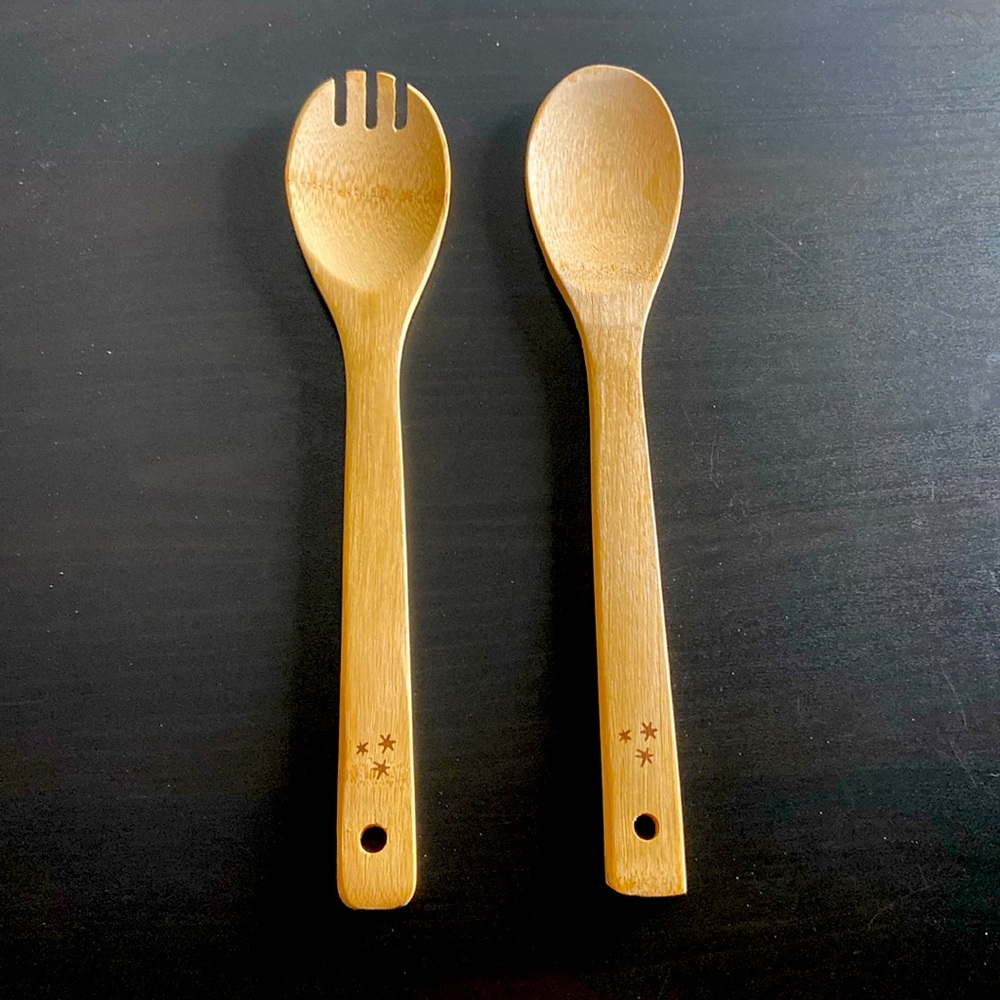SOLD - Bamboo serving set